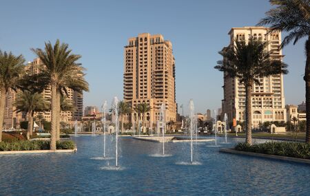 Fountain at The Pearl, Porto Arabia, Doha Qatar