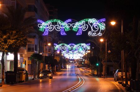 Christmas decoration in the street of Estepona, Andalusia, Spainのeditorial素材