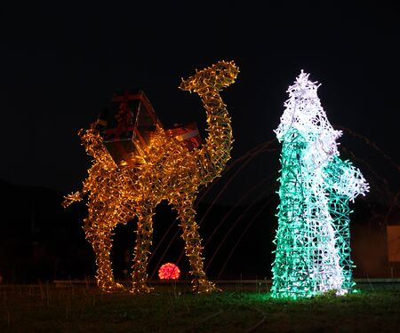 One of the three Magic Kings - Christmas decoration in Estepona, Andalusia, Spainの写真素材