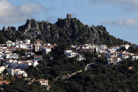 Andalusian white village Gaucin, Spainの写真素材
