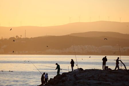 Fishermen in Estepona, Costa del Sol, Andalusia, Spainのeditorial素材