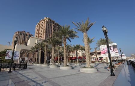 Promenade in Puerto Arabia, Doha, Qatar, Middle Eastのeditorial素材
