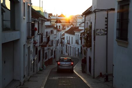 Narrow street in Estepona, Andalusia, Spainのeditorial素材