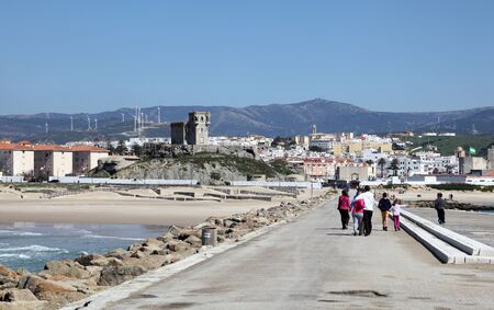 Walking on the promenade in Tarifa, Province of Cadiz, Andalusia, Spainのeditorial素材
