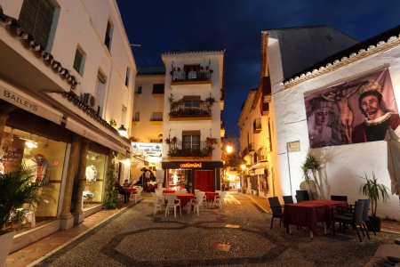 Square in the old town of Marbella, Andalusia Spainのeditorial素材