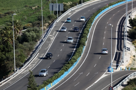 Highway A7 in Algeciras, Andalusia Spainのeditorial素材