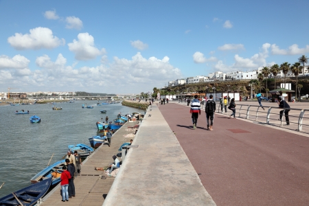 Promenade in the city of Rabat, Moroccoのeditorial素材
