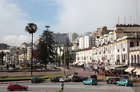 Avenue Mohammed VI in Tangier, Moroccoのeditorial素材