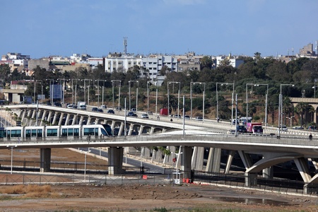 Elevated road in Rabat, Moroccoのeditorial素材