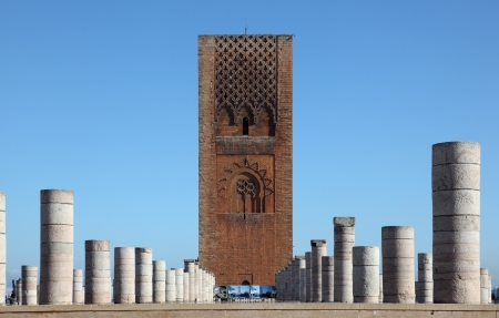 The Hassan Tower (tour hassan) in Rabat, Moroccoのeditorial素材