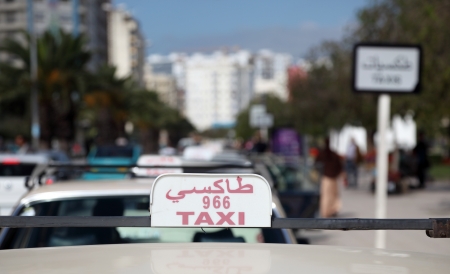 Taxi rank in Rabat, Moroccoのeditorial素材