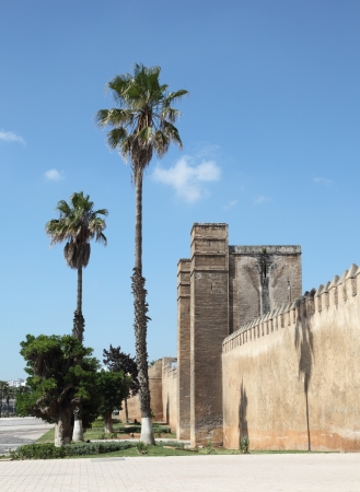 Old fortified wall at the Medina Sale, Moroccoの写真素材