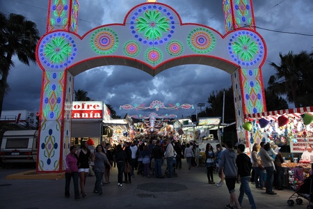 ESTEPONA, SPAIN - MAY 18: The May fair of Estepona (Feria de Mayo de Estepna), Estepona's fairground on May 18, 2013 in Estepona, Andalusia Spainのeditorial素材