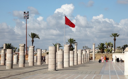 Columns at the Mausoleum of Mohammed V in Rabat, Morocco