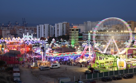 ALGECIRAS, SPAIN - JUNE 20: The summer fair of Algeciras (Feria Real 2013 ), Algeciras fairground on June 20, 2013 in Algeciras, Andalusia Spainのeditorial素材