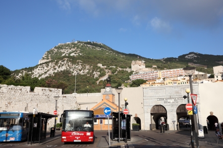 Bus station at Grand Casemates Gates in Gibraltarのeditorial素材