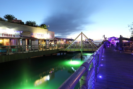 Ocean Village marina at night, Gibraltarのeditorial素材