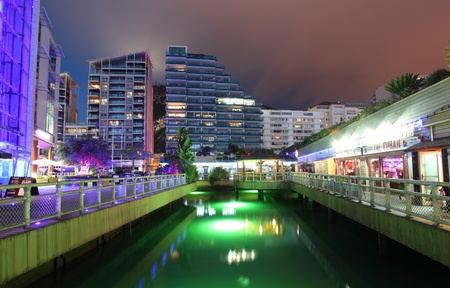 Ocean Village marina at night, Gibraltarのeditorial素材