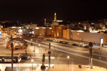 United Nation Square at night. Casablanca, Morocco のeditorial素材