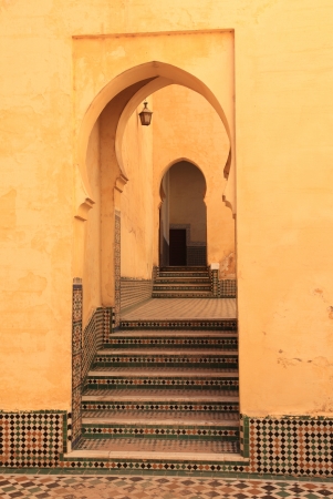 Oriental arch doors in the medina of Meknes, Moroccoの写真素材