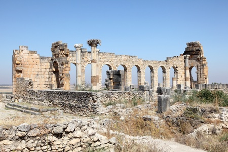 Volubilis - Roman basilica ruins in Morocco, North Africaの写真素材