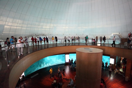 Inside of the L'Oceanografic aquarium in Valencia, Spainのeditorial素材