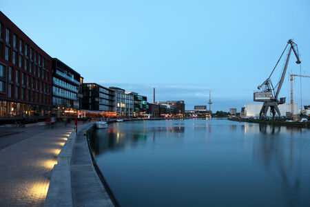 Kreativkai - the Inner harbor in Munster, North Rhine-Westphalia, Germanyのeditorial素材