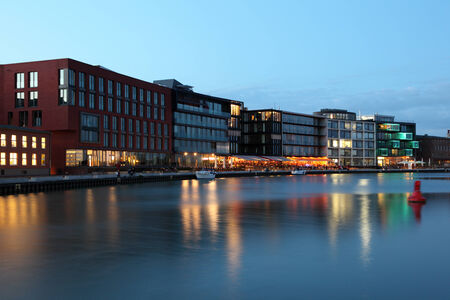 Kreativkai - the Inner harbor in Munster, North Rhine-Westphalia, Germanyのeditorial素材
