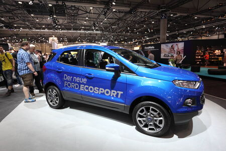 LEIPZIG, GERMANY - JUNE 1: New Ford Ecosport at the AMI - Auto Mobile International Trade Fair on June 1st, 2014 in Leipzig, Saxony, Germanyのeditorial素材