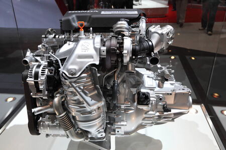 Honda Earth Dreams Technology Motor at the AMI - Auto Mobile International Trade Fair on June 1st, 2014 in Leipzig, Saxony, Germanyのeditorial素材