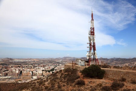 Antennas over the city of Cartagena, region Murcia, Spainのeditorial素材