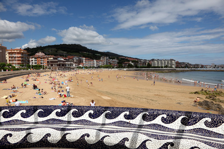 Playa de Brazomar beach in Castro Urdiales, Cantabria, Spainのeditorial素材