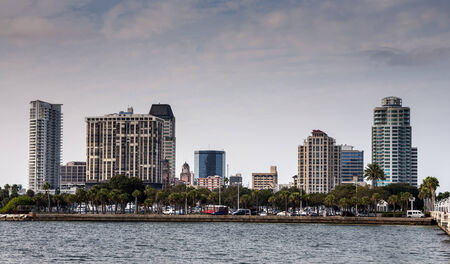 Waterfront buildings in St. Petersburg, Florida, USAの写真素材