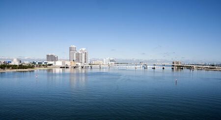 View over the Biscayne Bay in Miami, Florida, USAの写真素材