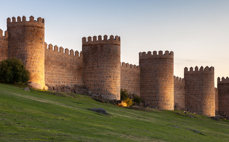 Ancient city wall in Avila, Castile and Leon, Spainのeditorial素材