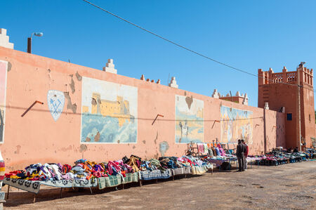 Street market in Moroccan town, Africaのeditorial素材