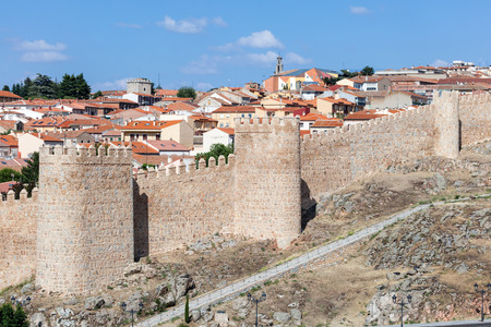 Medieval city walls of Avila, Castilla y Leon, Spainのeditorial素材