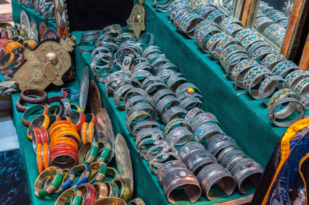 Jewelry and souvenirs in a shop in Fez, Morocco, Africaの写真素材