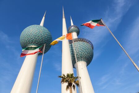 Kuwait Towers. The Towers are best known landmark of Kuwait. December 8, 2014 in Kuwait City, Middle Eastのeditorial素材