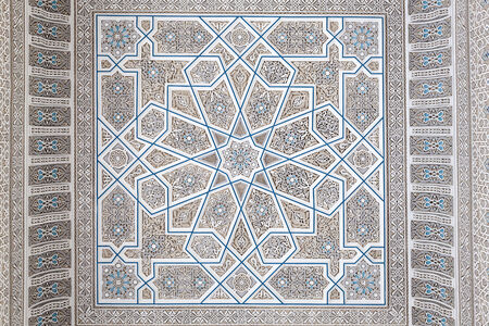 Oriental decoration inside of the Grand Mosque in Kuwait City, Middle East