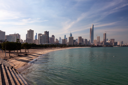 Skyline of Kuwait City. Middle East, Arabiaのeditorial素材