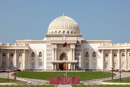 SHARJAH, UAE - DEC 20: New Government building in the city of Sharjah. December 20, 2014 in Sharjah, United Arab Emiratesのeditorial素材