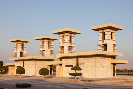 RAS AL KHAIMAH, UAE - DEC 17: Building at the corniche of Ras Al Khaimah. December 17, 2014 in Ras Al Khaimah, United Arab Emiratesのeditorial素材