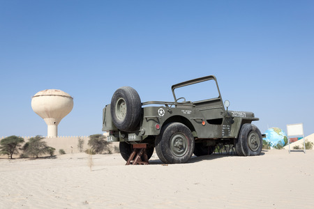 ABU DHABI - DEC 22: 4:1 scale Willys Jeep at the Emirates National Auto Museum in Abu Dhabi....