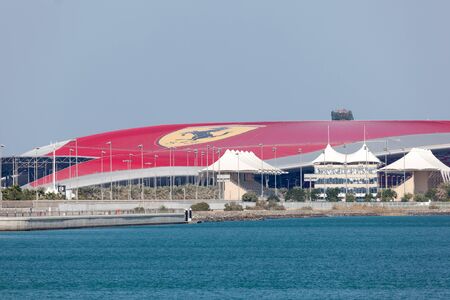 ABU DHABI - DEC 23: Ferrari World amusement park at Yas Island in Abu Dhabi. December 23, 2014 in Abu Dhabi, United Arab Emiratesのeditorial素材