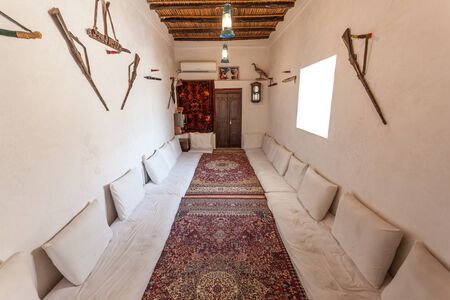 AJMAN, UAE - DEC 17: Traditional bedouin room in the museum of Ajman. December 17, 2014 in Ajaman, United Arab Emiratesのeditorial素材