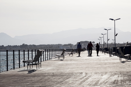 CAMBRILLS, SPAIN - MAY 6: Promenade at the old port of Cambrills. May 6, 2015 in Cambrills, Spainの写真素材