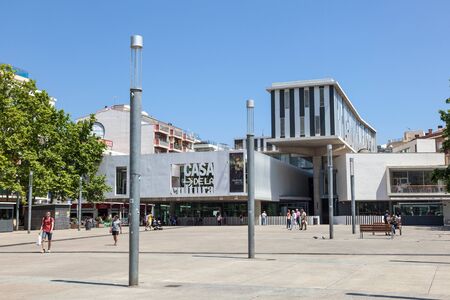 LLORET DE MAR, SPAIN - MAY 27: House of Culture in the city of Lloret de Mar. May 27, 2015 in Lloret de Mar, Catalonia, Spainのeditorial素材