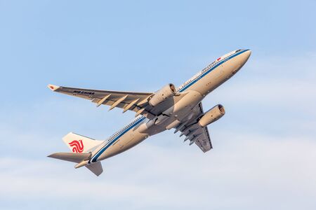 FRANKFURT, GERMANY - JULY 17: Airbus A330-200 of the Air China after take off at the Frankfurt...
