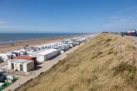 ZANDVOORT, NETHERLANDS - AUG 7: View over the beach and trailer park near Zandvoort. August 7, 2015 in Zandvoort, North Holland, Netherlandsのeditorial素材